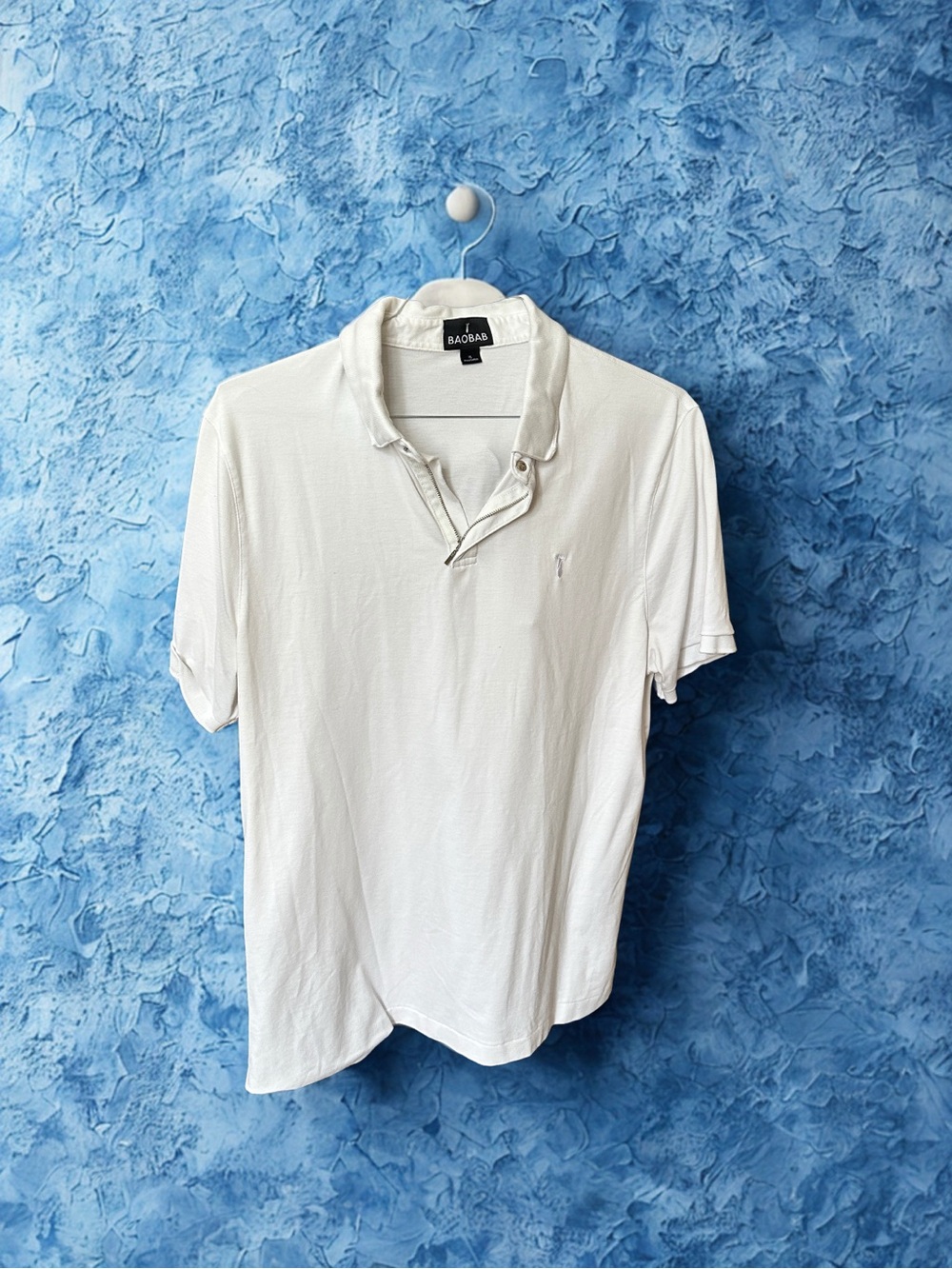 Baobab Collection White Men’s Short-Sleeve Polo